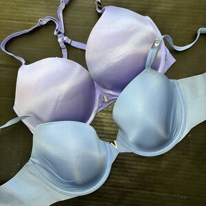 NWT Victoria's Secret 34DD BRA LOT Lilac Purple BLUE racerback $110+